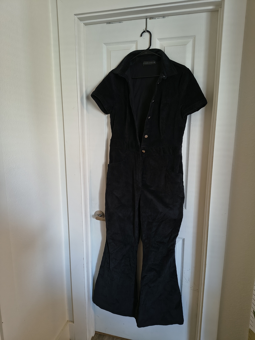 Foxblood Corduroy Jumpsuit with Button Front